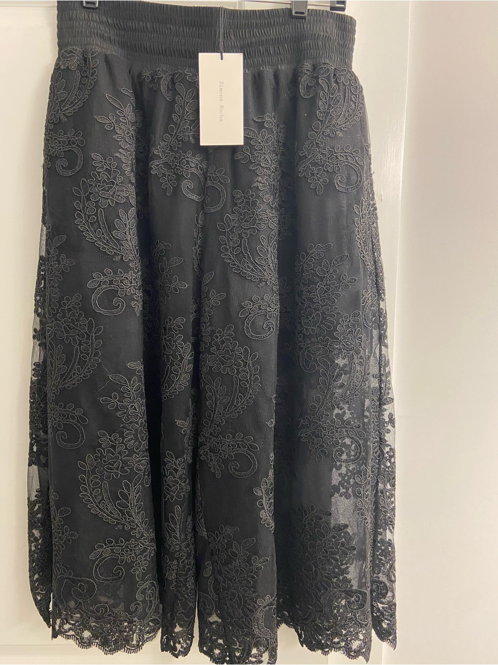 Simone Rocha Mid Length Lace Pant With Elastic Waist